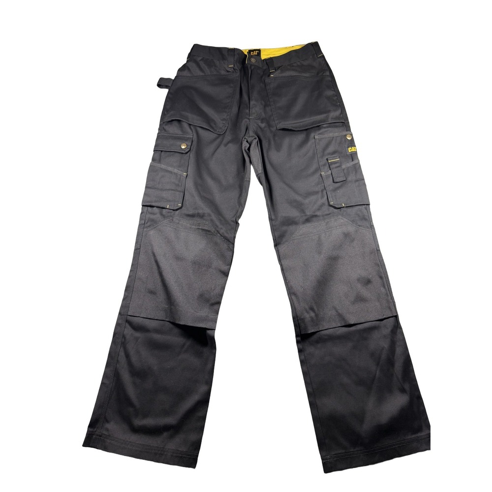 CAT Caterpillar Work Cargo Pants Mens 34x34 Charcoal Reinforced Utility